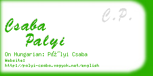 csaba palyi business card